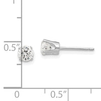 14k White Gold 4.25mm CZ stud earrings-XD8WCZ