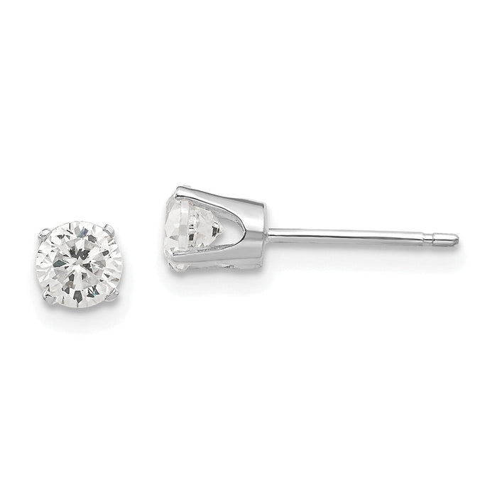 14k White Gold 4.25mm CZ stud earrings-XD8WCZ