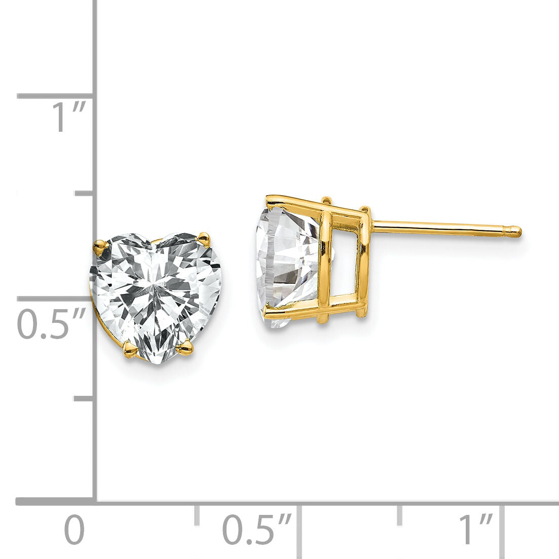14k 8mm Heart Cubic Zirconia earring-XE100CZ