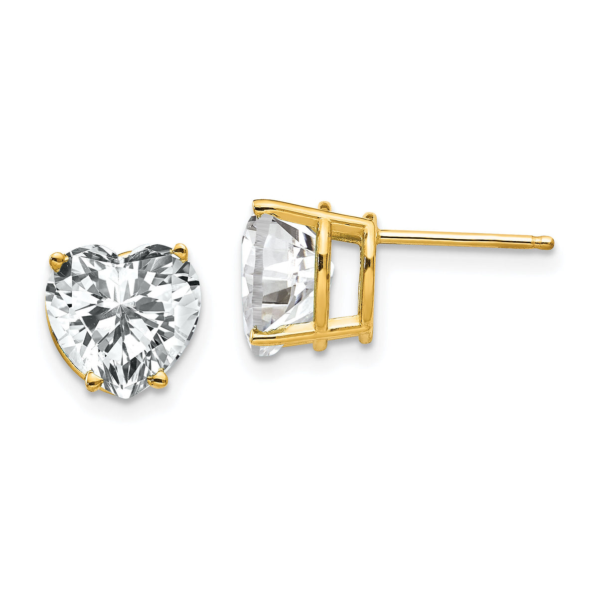 14k 8mm Heart Cubic Zirconia earring-XE100CZ