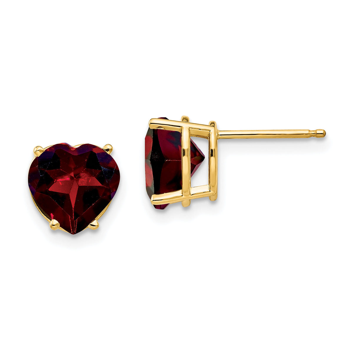 14k 8mm Heart Garnet earring-XE100GA