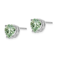 14kw 8mm Heart Green Quartz Earring-XE100WAG