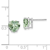 14kw 8mm Heart Green Quartz Earring-XE100WAG