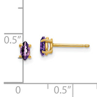 14k 5x2.5mm Marquise Amethyst earring-XE101AM