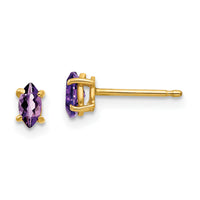 14k 5x2.5mm Marquise Amethyst earring-XE101AM