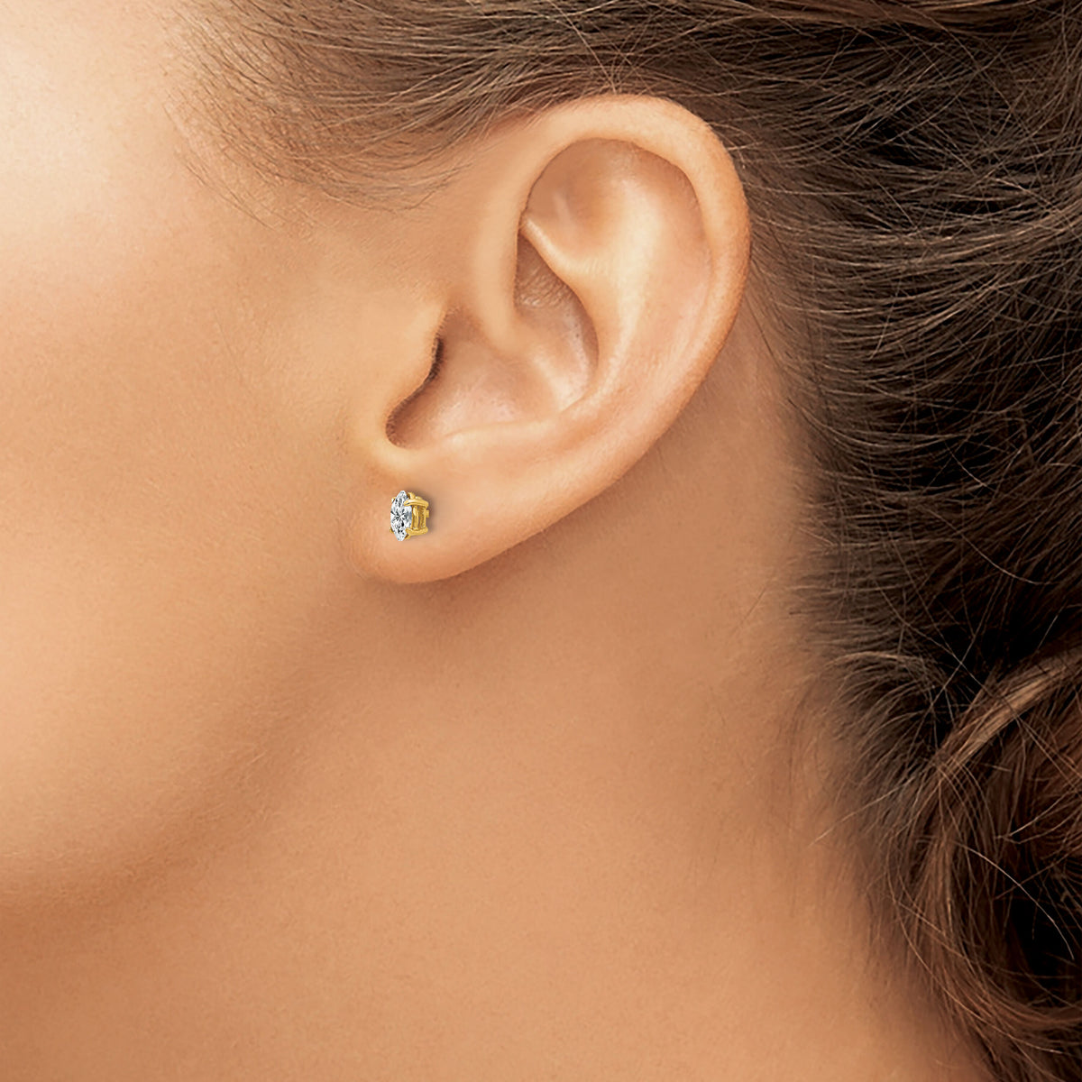 14k 5x2.5mm Marquise Cubic Zirconia earring-XE101CZ