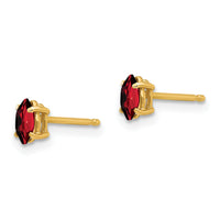 14k 5x2.5mm Marquise Garnet earring-XE101GA