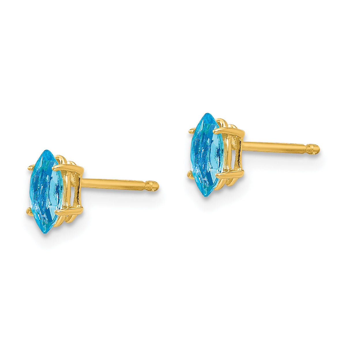 14k 6x3mm Marquise Blue Topaz earring-XE102BT