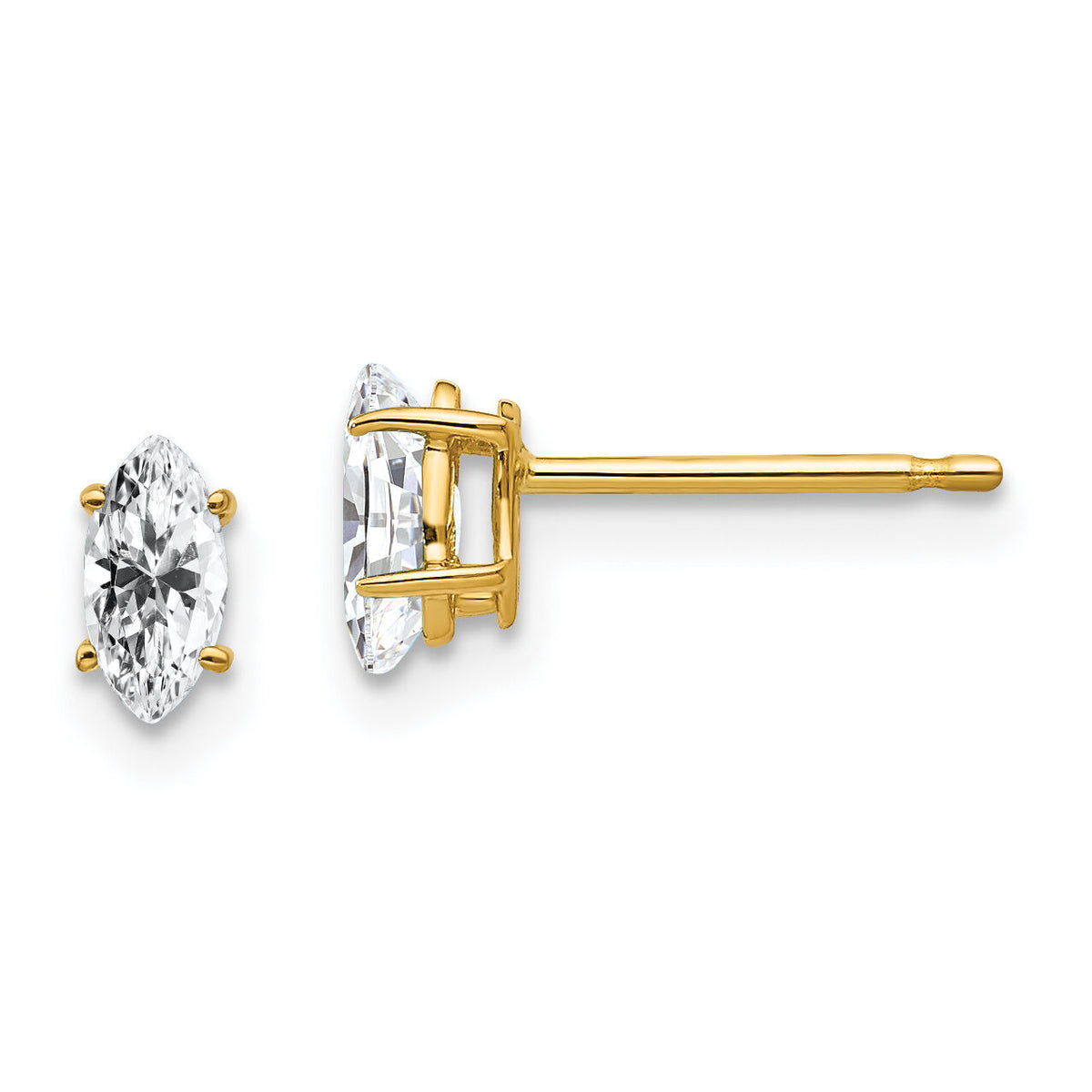14k 6x3mm Marquise Cubic Zirconia earring-XE102CZ