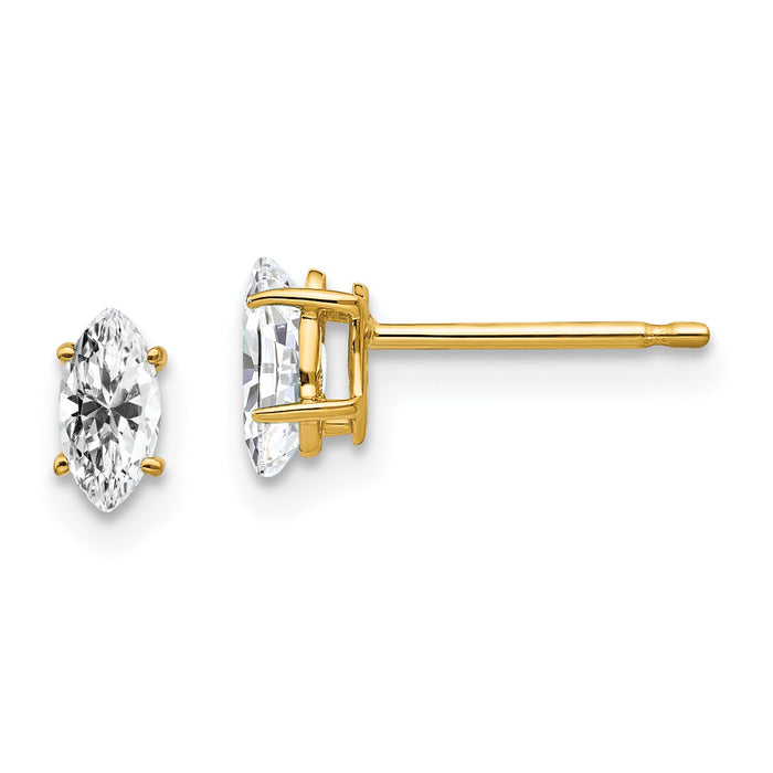 14k 6x3mm Marquise Cubic Zirconia earring-XE102CZ