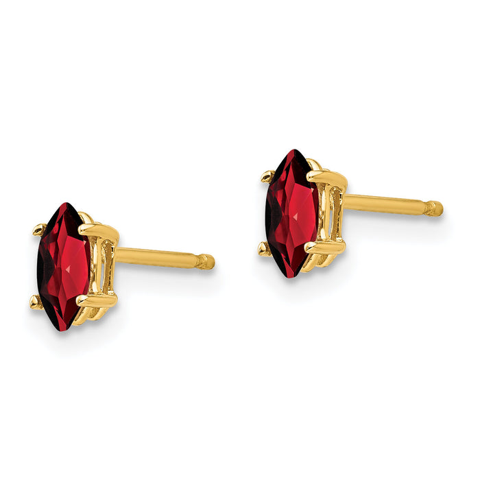 14k 6x3mm Marquise Garnet earring-XE102GA