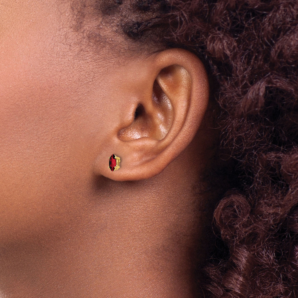 14k 6x3mm Marquise Garnet earring-XE102GA