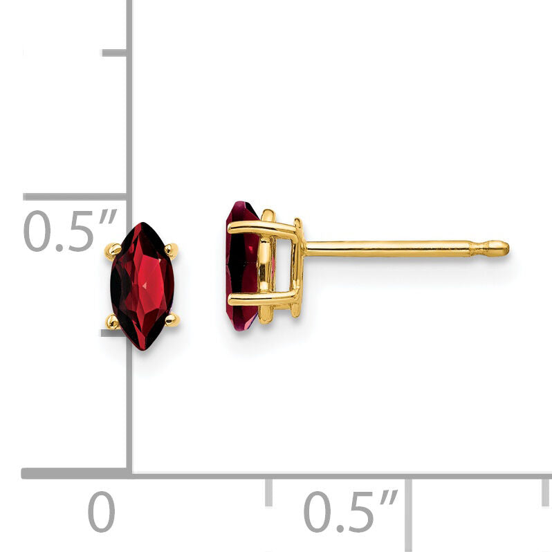 14k 6x3mm Marquise Garnet earring-XE102GA