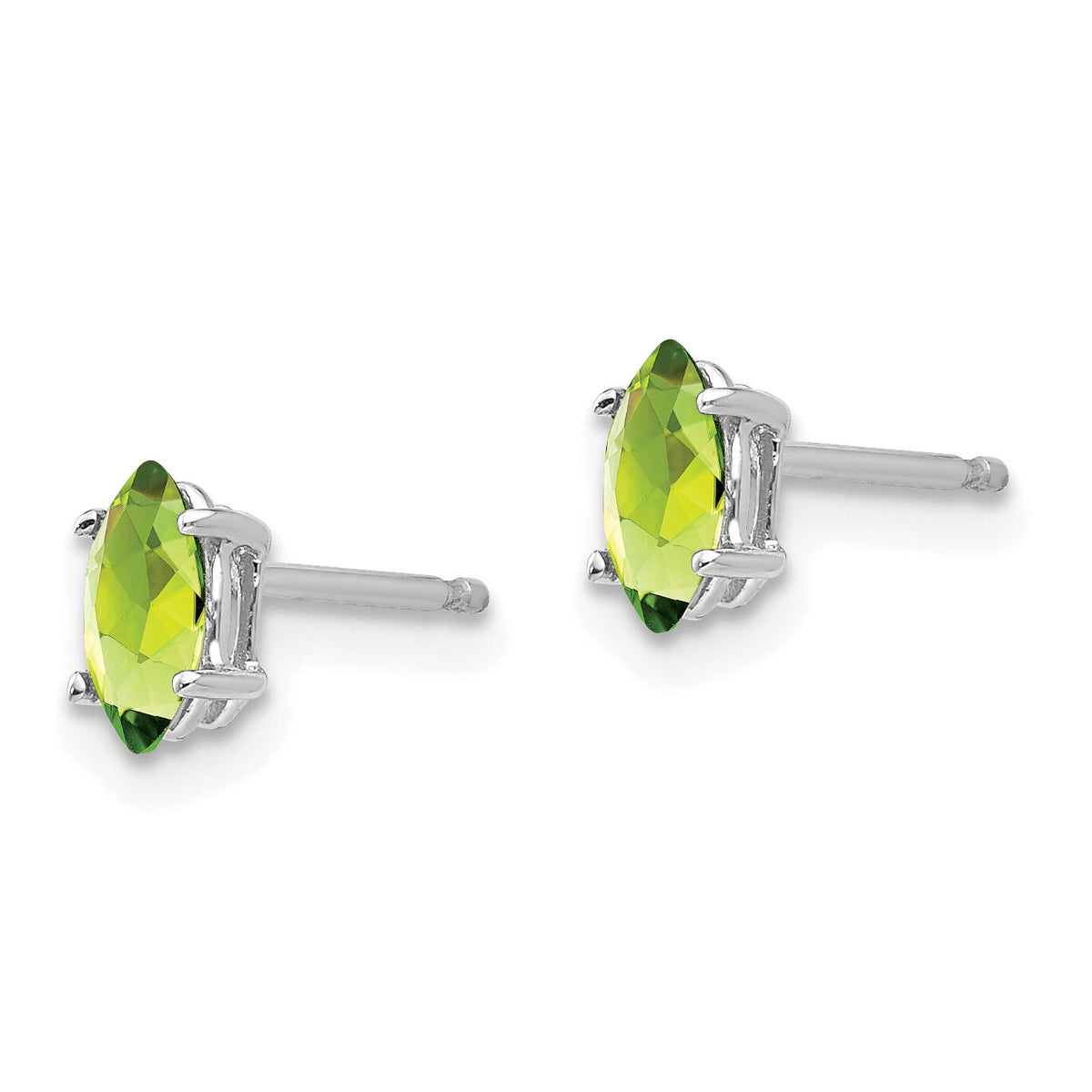 14k White Gold 6x3mm Marquise Peridot earring-XE102WPE
