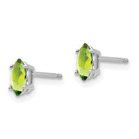14k White Gold 6x3mm Marquise Peridot earring-XE102WPE