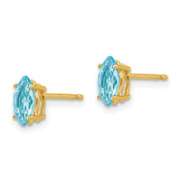 14k 7x3.5mm Marquise Blue Topaz earring-XE103BT