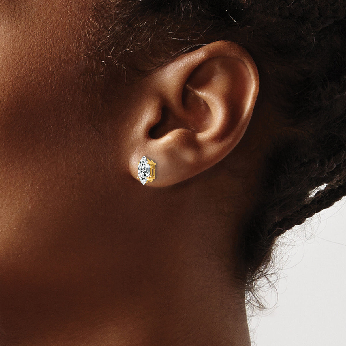 14k 8x4mm Marquise Cubic Zirconia earring-XE104CZ