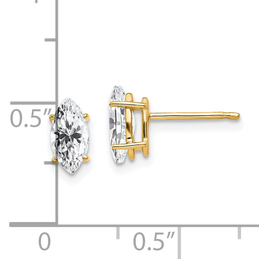 14k 8x4mm Marquise Cubic Zirconia earring-XE104CZ