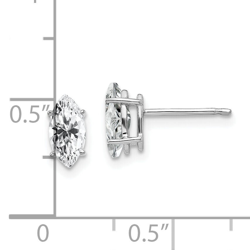 14k White Gold 8x4mm Marquise Cubic Zirconia earring-XE104WCZ