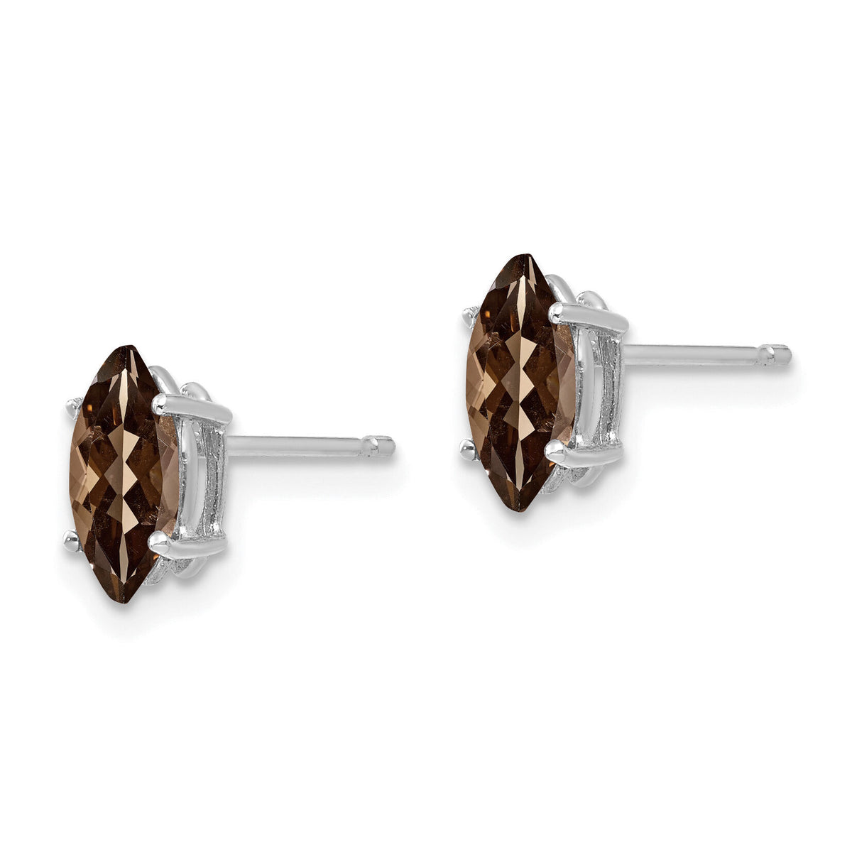 14kw 8x4mm Marquise Smoky Quartz Earring-XE104WSQ