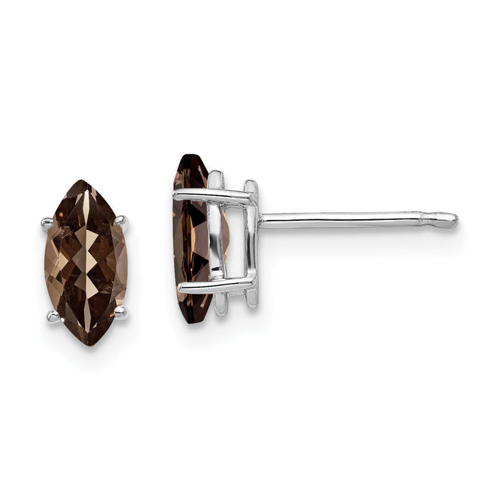 14kw 8x4mm Marquise Smoky Quartz Earring-XE104WSQ