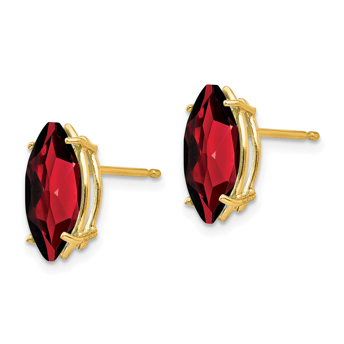 14k Garnet Marquise Stud Earring-XE105GA