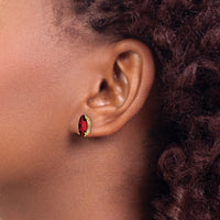 14k Garnet Marquise Stud Earring-XE105GA