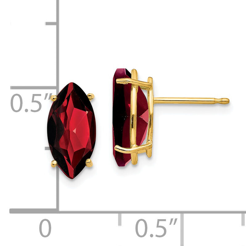 14k Garnet Marquise Stud Earring-XE105GA