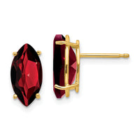 14k Garnet Marquise Stud Earring-XE105GA