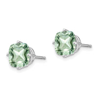 14kw 7mm Cushion Green Quartz Earring-XE108WAG