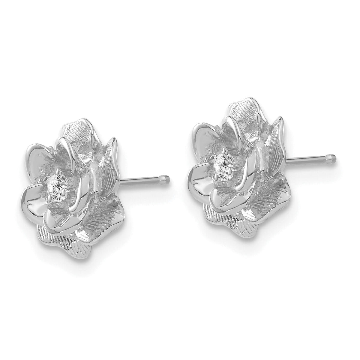 14k White Gold A Diamond earring-XE15WA