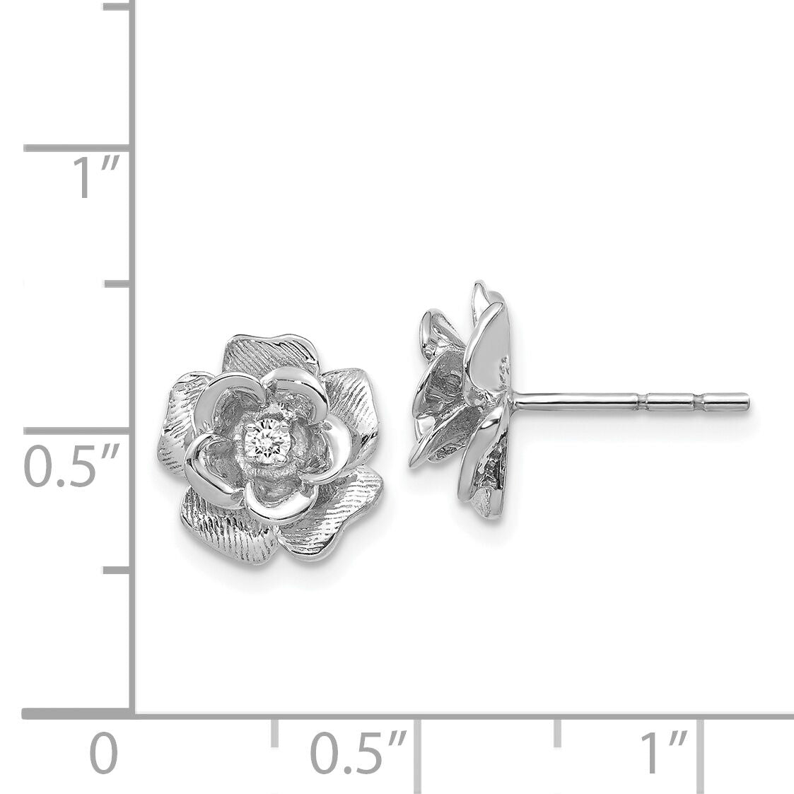 14k White Gold A Diamond earring-XE15WA