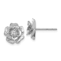 14k White Gold A Diamond earring-XE15WA