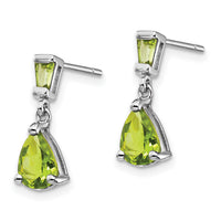 14k White Gold Peridot Dangle Post Earrings-XE1694PE