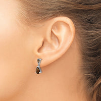 14k White Gold Smoky Quartz Dangle Post Earrings-XE1695SQ