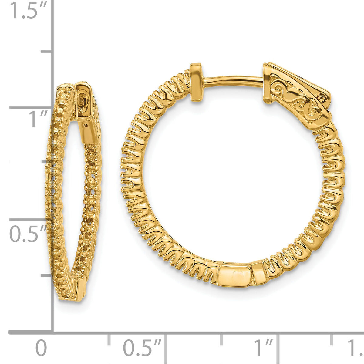 14k Round Hoop w/Safety Clasp Earring Mountings-XE1984
