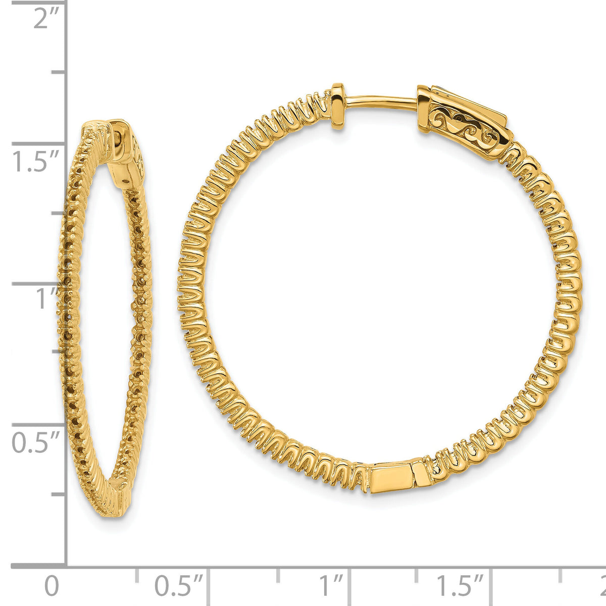 14k Round Hoop w/Safety Clasp Earring Mountings-XE1985