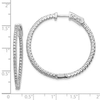 14k White Gold Round Hoop w/Safety Clasp Earring Mountings-XE1985W