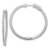 14k White Gold Round Hoop w/Safety Clasp Earring Mountings-XE1985W