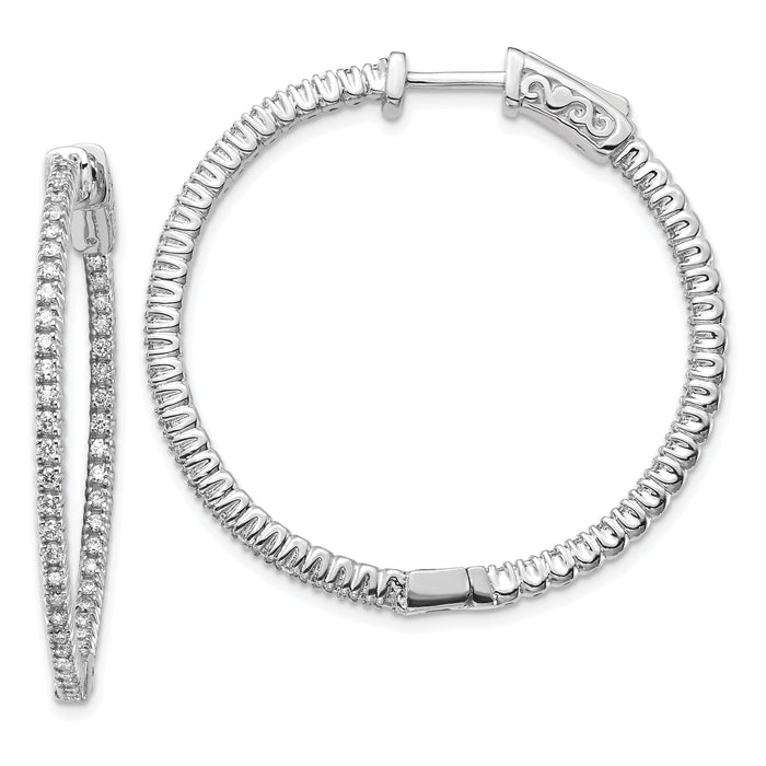 14k White Gold Round Hoop w/Safety Clasp Earring Mountings-XE1985W