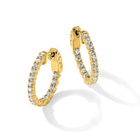 14k 1 ct Lab Grown Dia VS/SI+ G+ Round In/Out Safety Clasp Hoop Earrings-XE1987LG