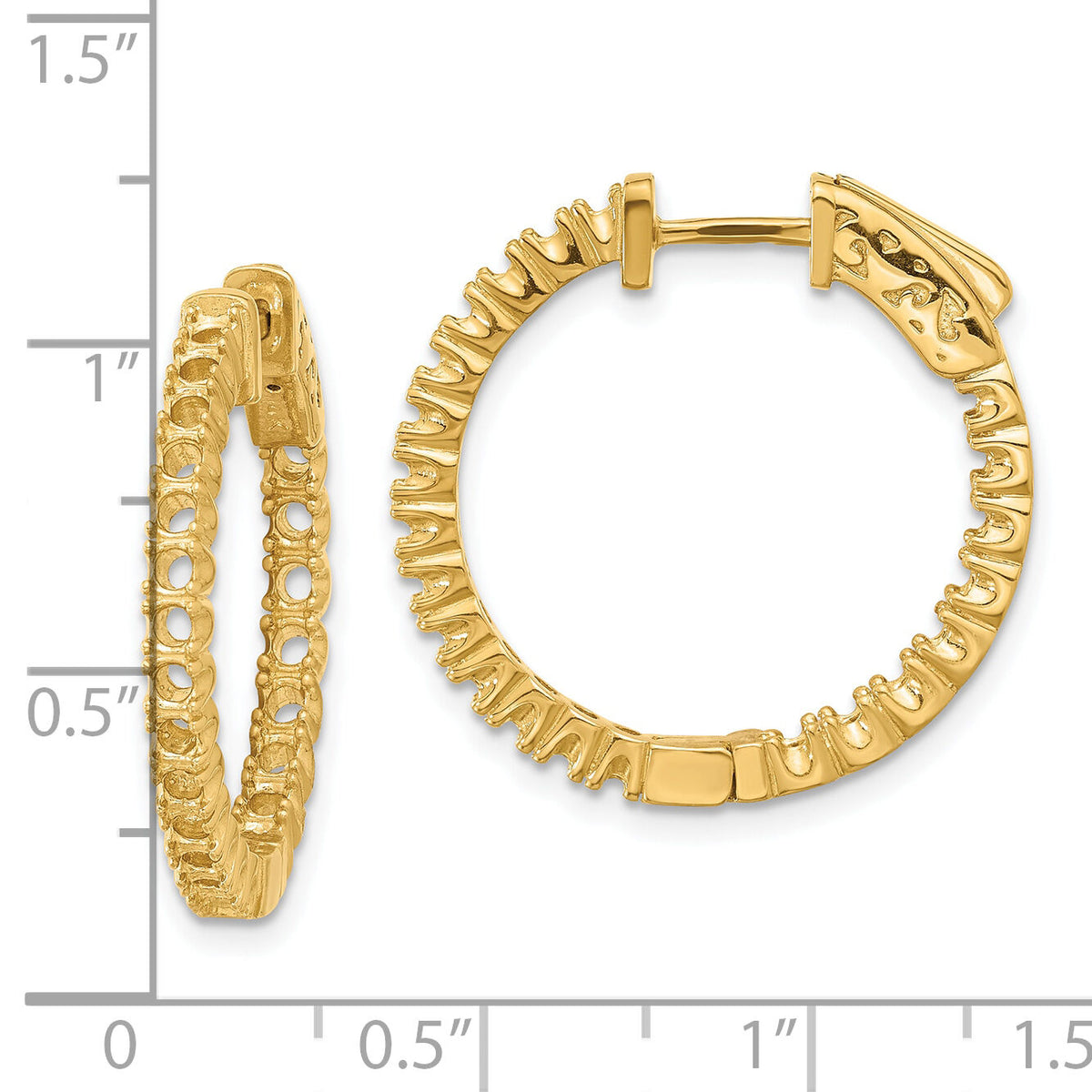 14k Round Hoop w/Safety Clasp Earring Mountings-XE1988