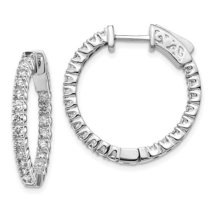 14k White Gold Round Hoop w/Safety Clasp Earring Mountings-XE1988W