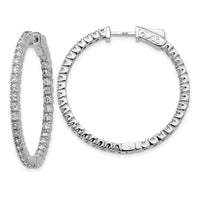 14k White Gold Round Hoop w/Safety Clasp Earring Mountings-XE1989W