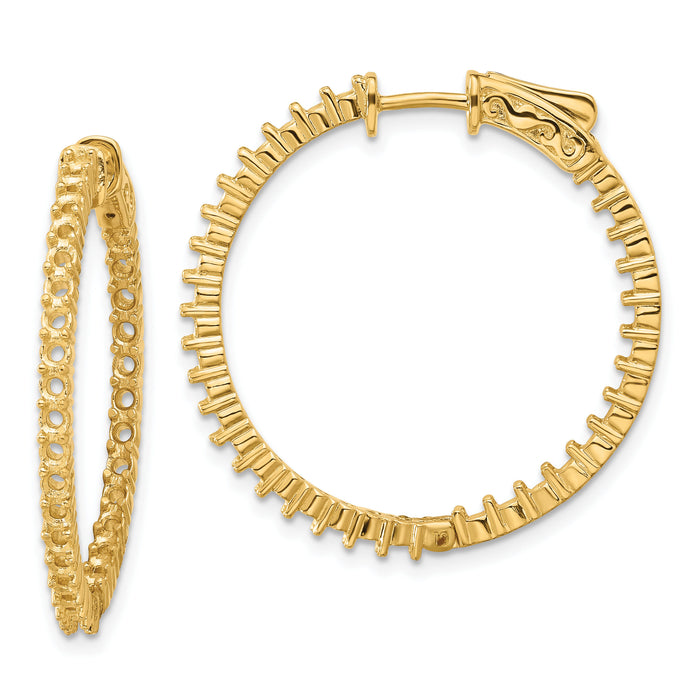14k Round Hoop w/Safety Clasp Earring Mountings-XE1991