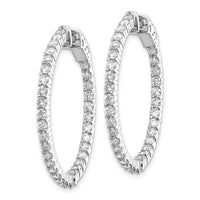 14k White Gold Round Hoop w/Safety Clasp Earring Mountings-XE1991W