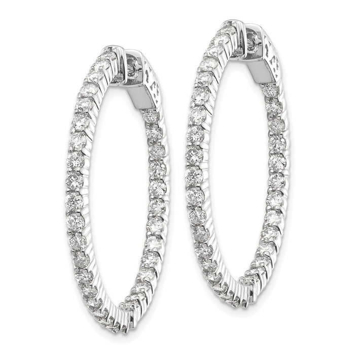 14k White Gold Round Hoop w/Safety Clasp Earring Mountings-XE1991W