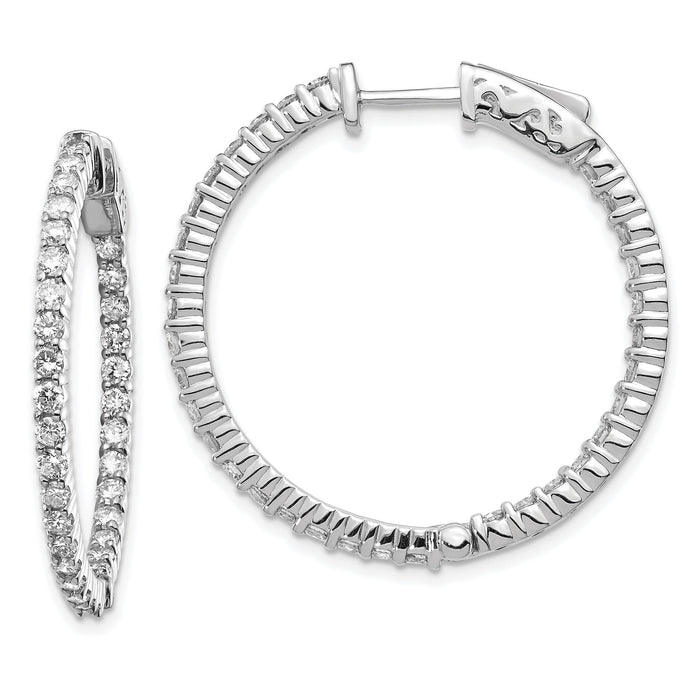 14k White Gold Round Hoop w/Safety Clasp Earring Mountings-XE1991W