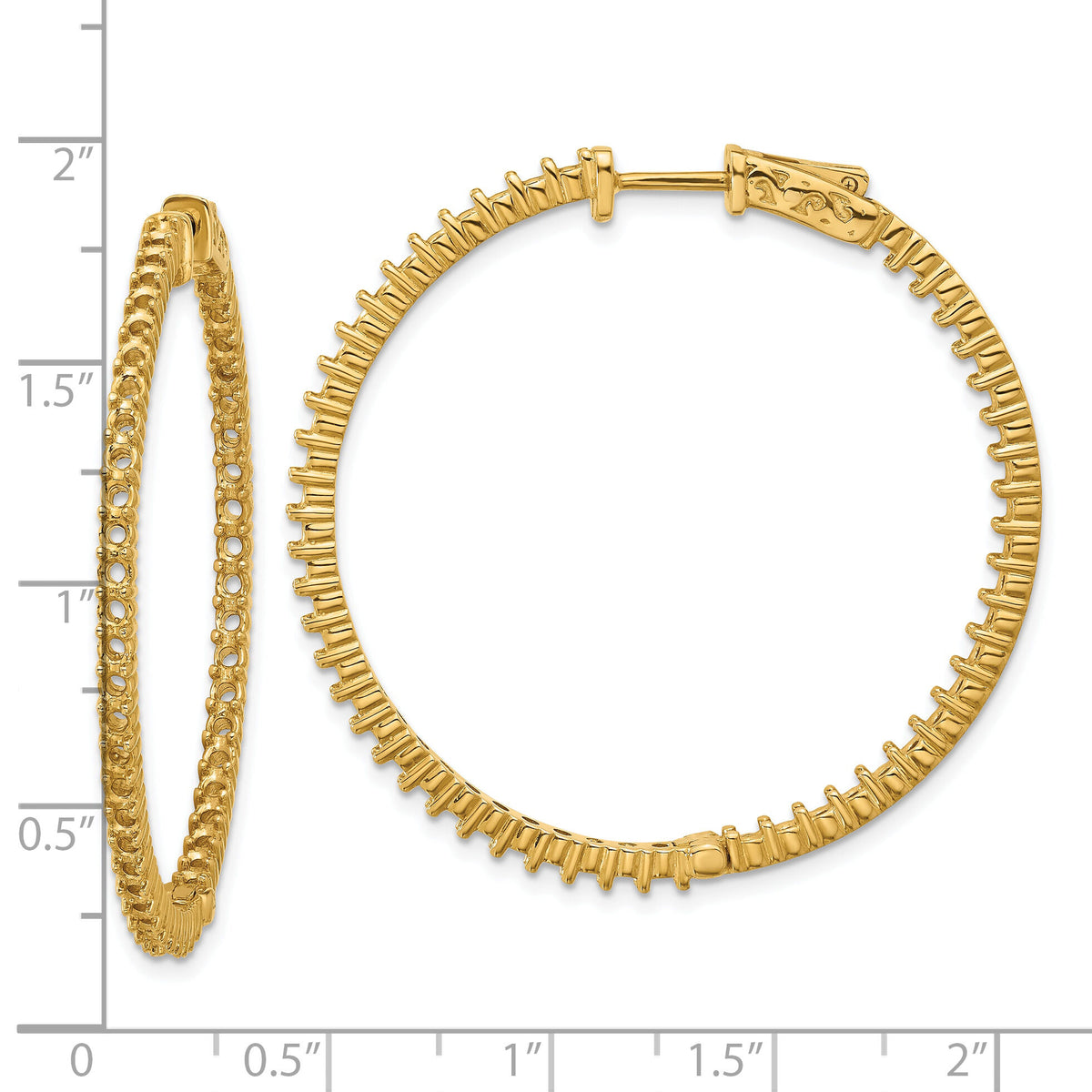 14k Round Hoop w/Safety Clasp Earring Mountings-XE1992