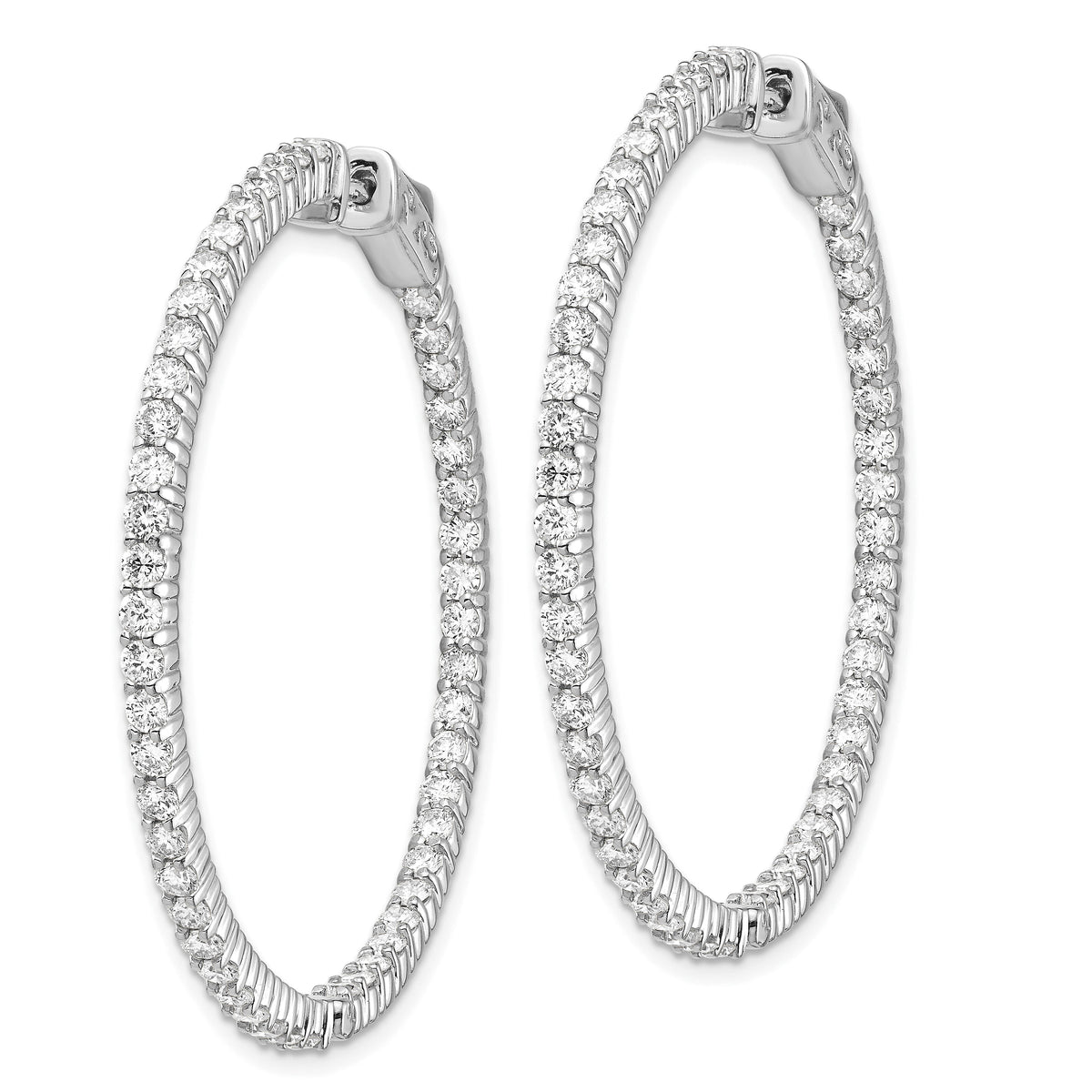 14k White Gold Round Hoop w/Safety Clasp Earring Mountings-XE1992W